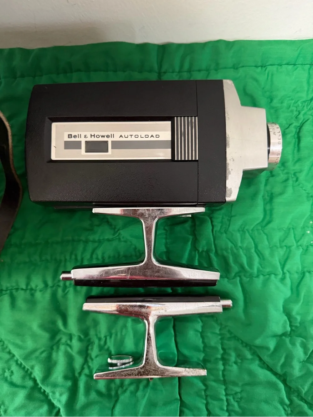 Vintage Black and Silver 8mm Movie Camera with Grip